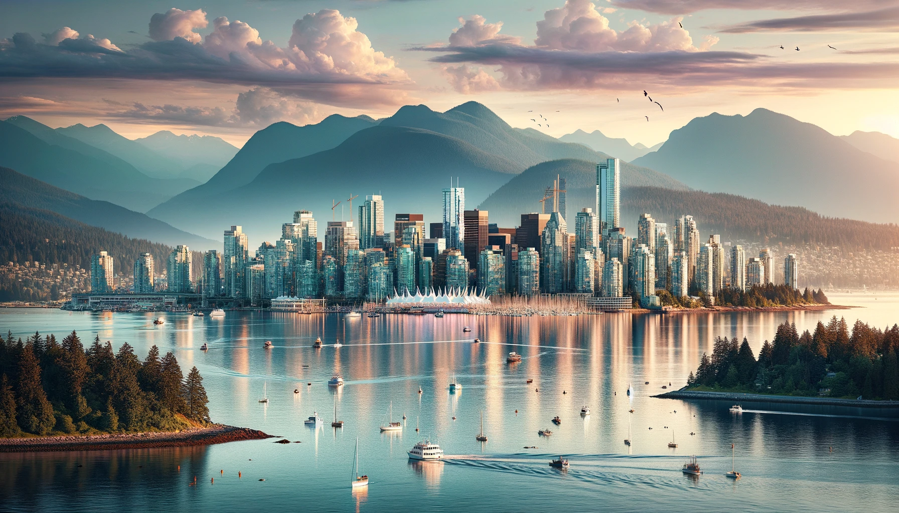 Image of Vancouver with the mountains in the background